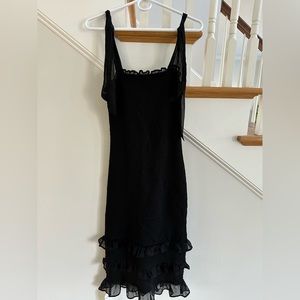 Abercrombie Black Ruffle Tiered Midi Dress